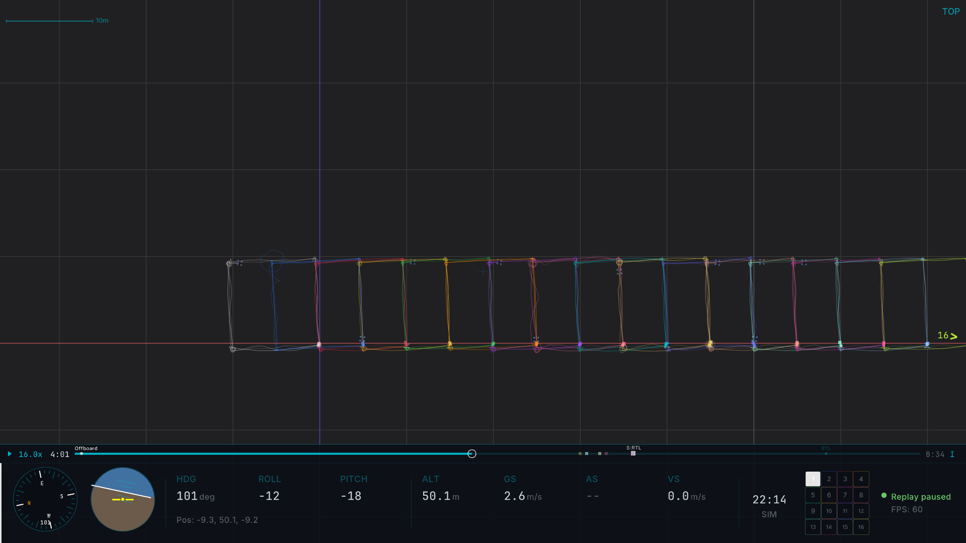Fullscreen top orthographic view
